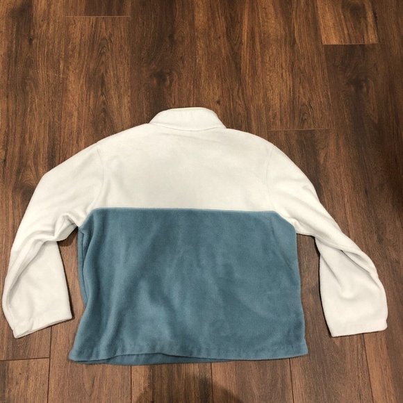 Columbia Sweater Adult Large Blue 1/4 Snap Two Tone Pullover Long Sleeve Fleece - Picture 7 of 7